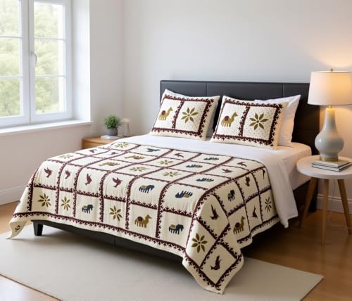 Loomweft | Bedsheets | Cotton | King | 108x108 inch | 100% cotton | Modern Jaipu