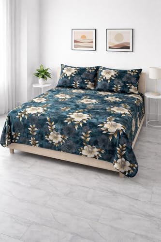 Loomweft | Bedsheets | Flannel | King | 108x108 inch | Warm | winter bedsheet |