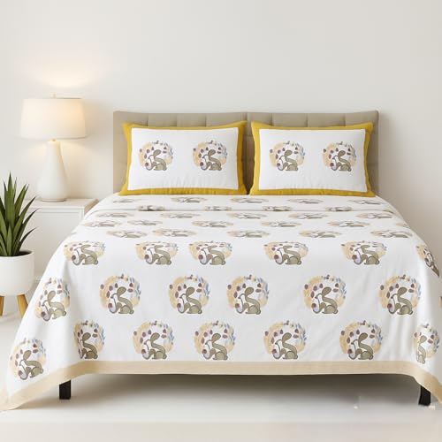 Loomweft | Bedsheets | Cotton | King | 108x108 inch | 100% cotton | Modern Jaipu