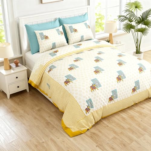Loomweft | Bedsheets | Cotton | King | 108x108 inch | 100% cotton | Modern Jaipu