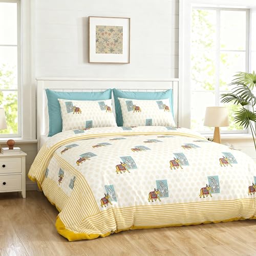 Loomweft | Bedsheets | Cotton | King | 108x108 inch | 100% cotton | Modern Jaipu