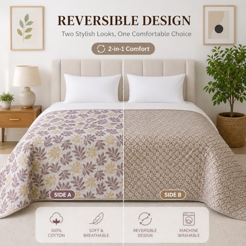 Loomweft | Comforter | Microfibre | Double | 90x100 inch | AC Comforter | Revers