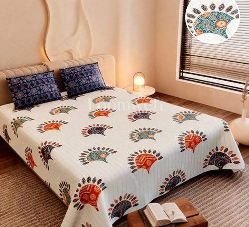 Loomweft | Bedsheets | Cotton | King | 108x108 inch | 100% cotton | Modern Jaipu