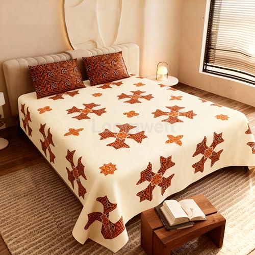Loomweft | Bedsheets | Cotton | King | 108x108 inch | 100% cotton | Modern Jaipu