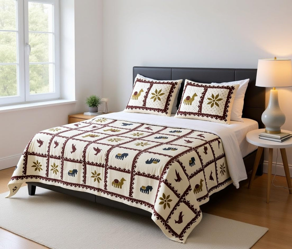 Loomweft | Bedsheets | Cotton | King | 108x108 inch | 100% cotton | Modern Jaipu