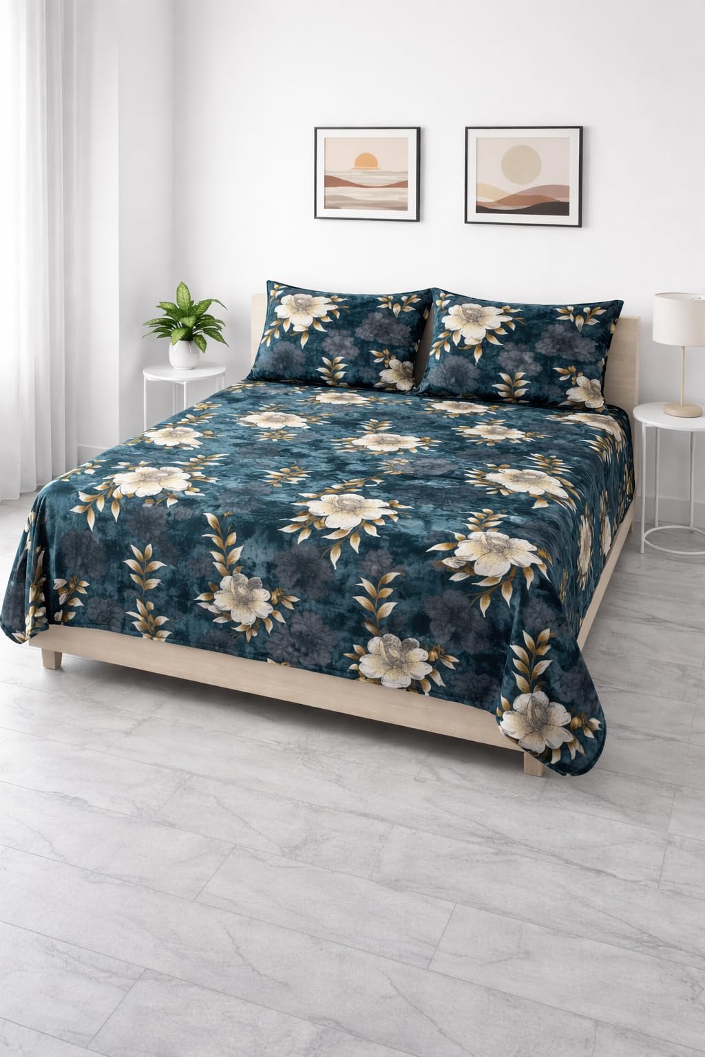 Loomweft | Bedsheets | Flannel | King | 108x108 inch | Warm | winter bedsheet |