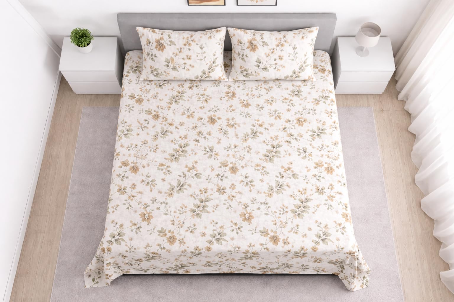 Loomweft | Bedsheets | Cotton | King | 108x108 inch | 100% cotton cotton | summe