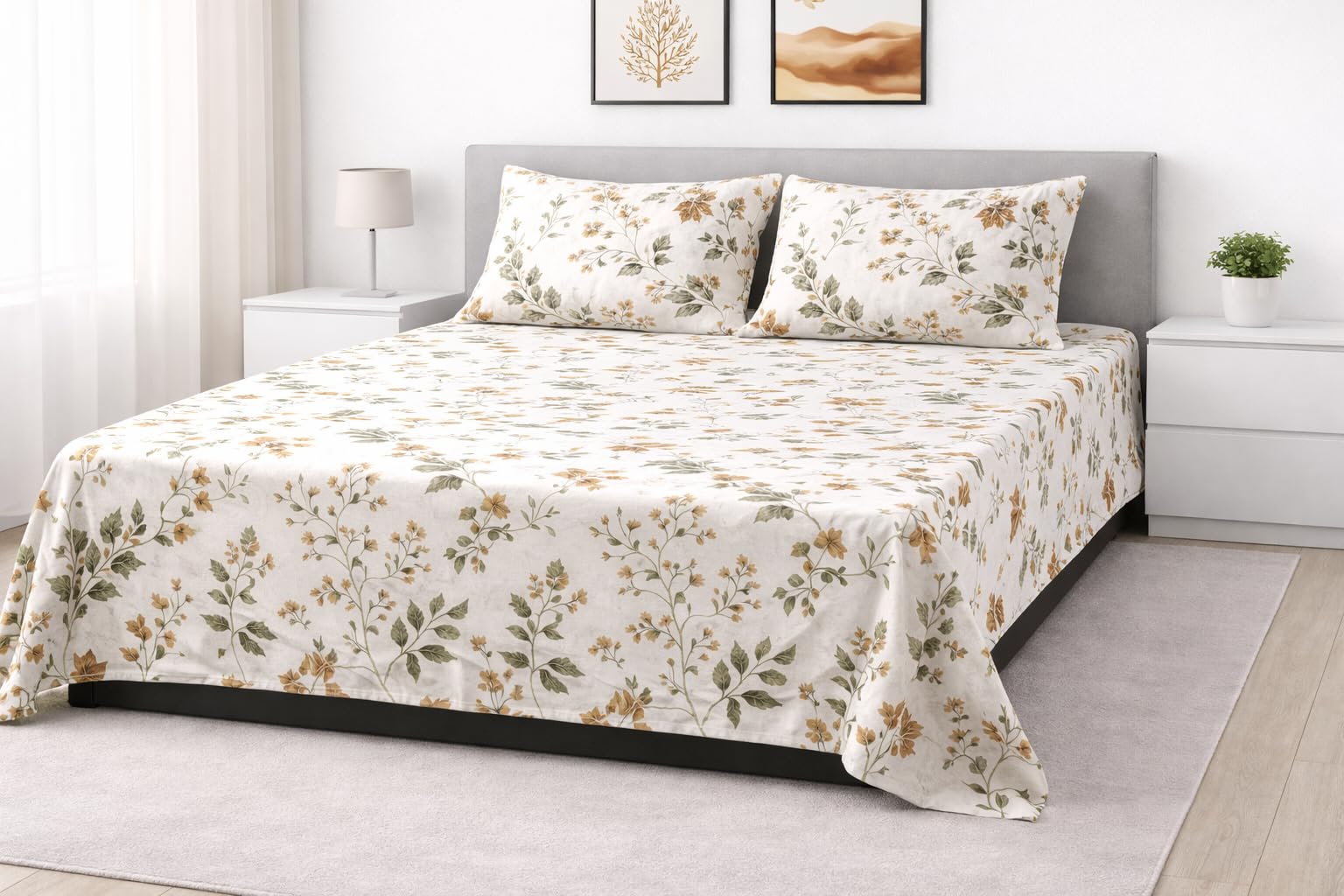 Loomweft | Bedsheets | Cotton | King | 108x108 inch | 100% cotton cotton | summe