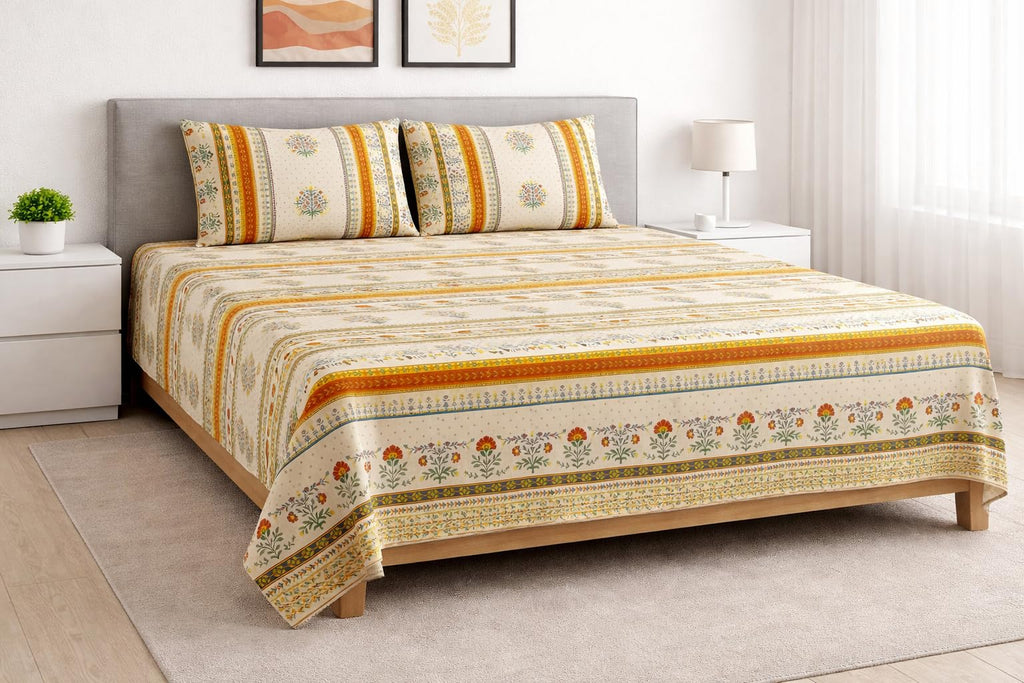 Loomweft | Bedsheets | Cotton | King | 108x108 inch | 100% cotton cotton | summe