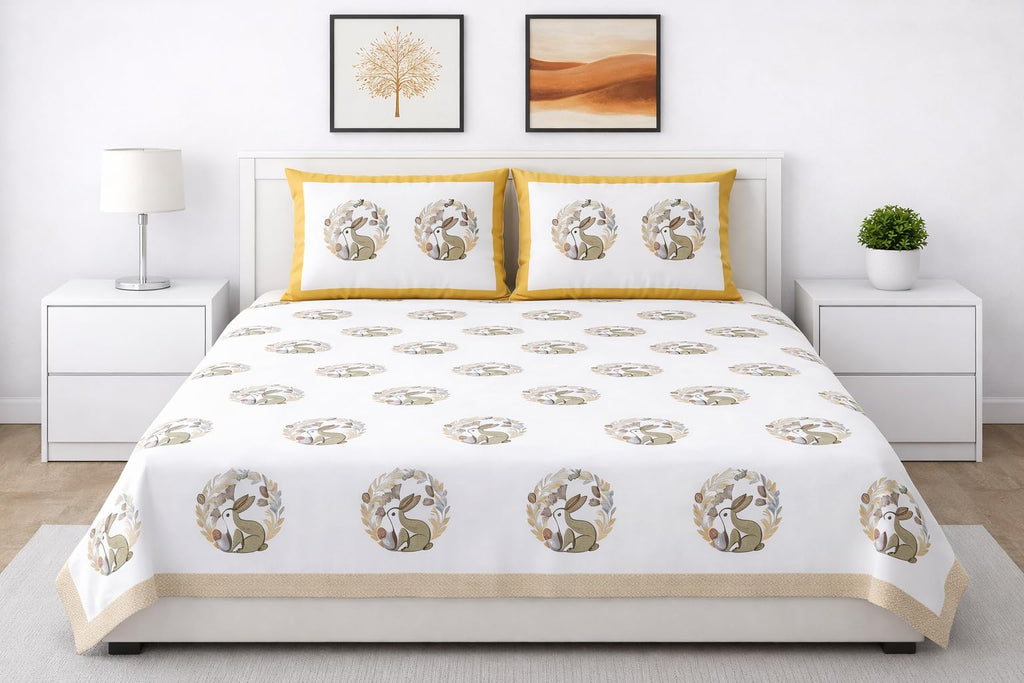 Loomweft | Bedsheets | Cotton | King | 108x108 inch | 100% cotton | Modern Jaipu
