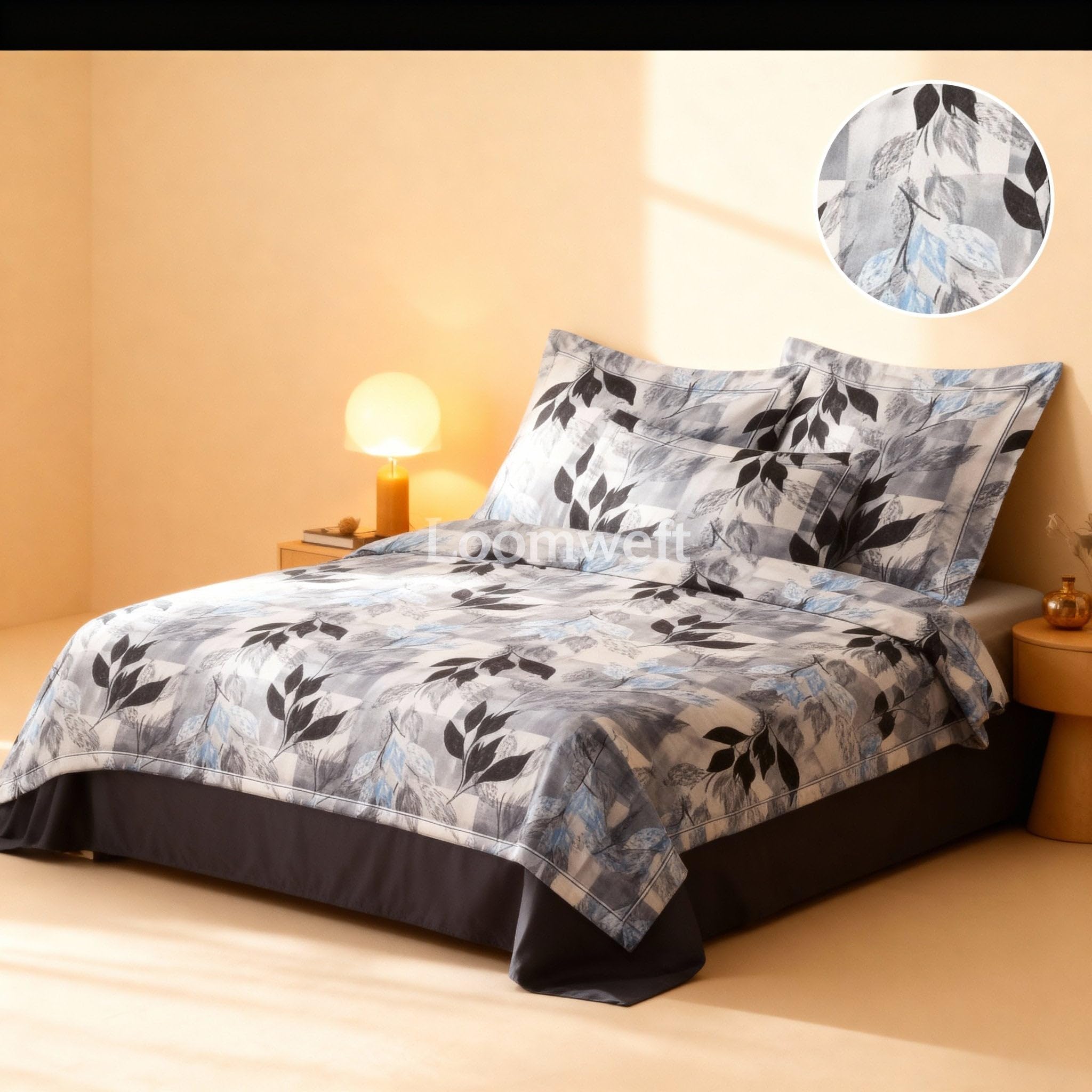 Loomweft | Bedsheets | Cotton | King | 108x108 inch | 100% cotton | Modern Jaipu
