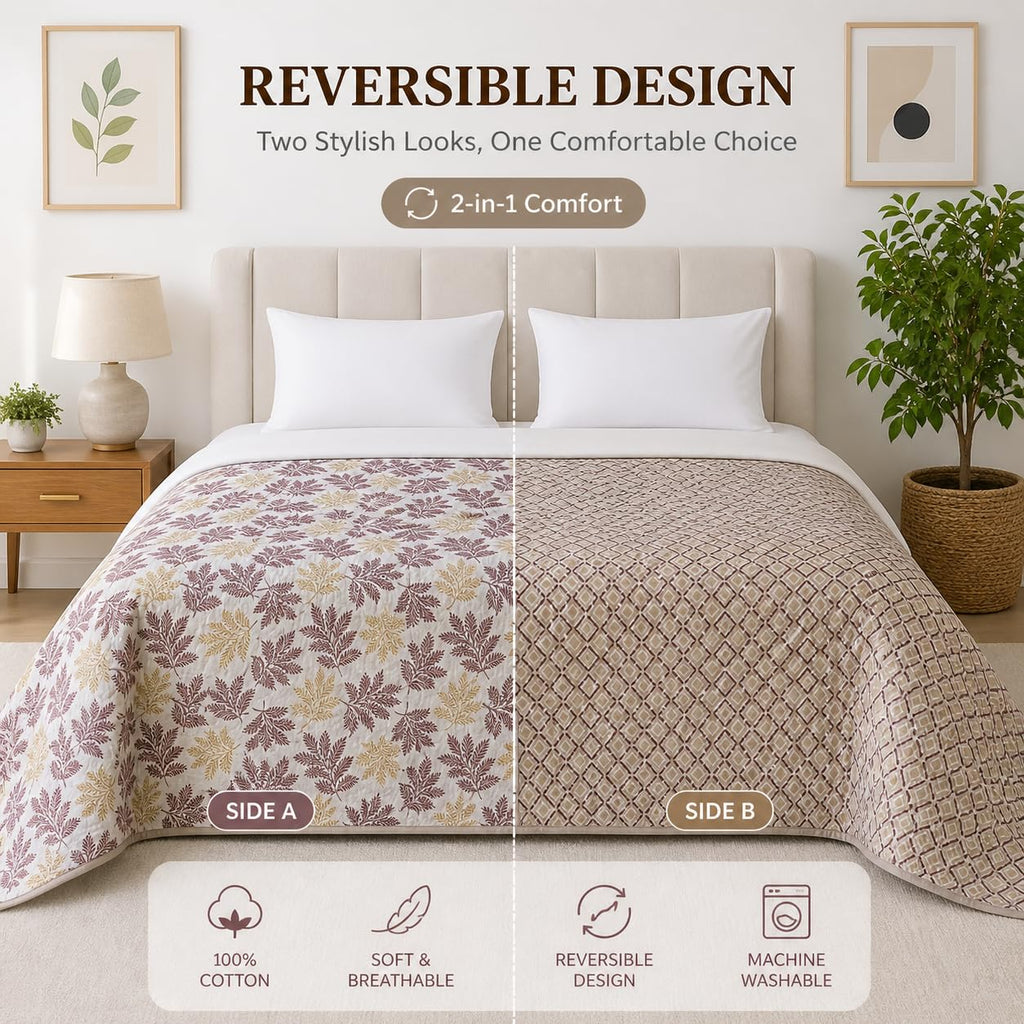 Loomweft | Comforter | Microfibre | Double | 90x100 inch | AC Comforter | Revers