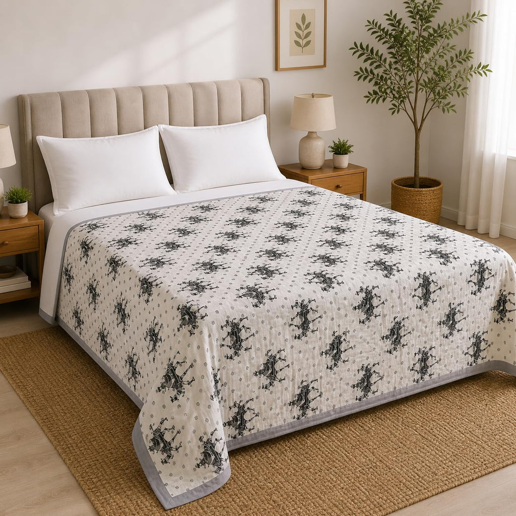 Loomweft | Dohar | Cotton | Single | 60x90 inch | Dohar Quilt | Mul Cotton cotto