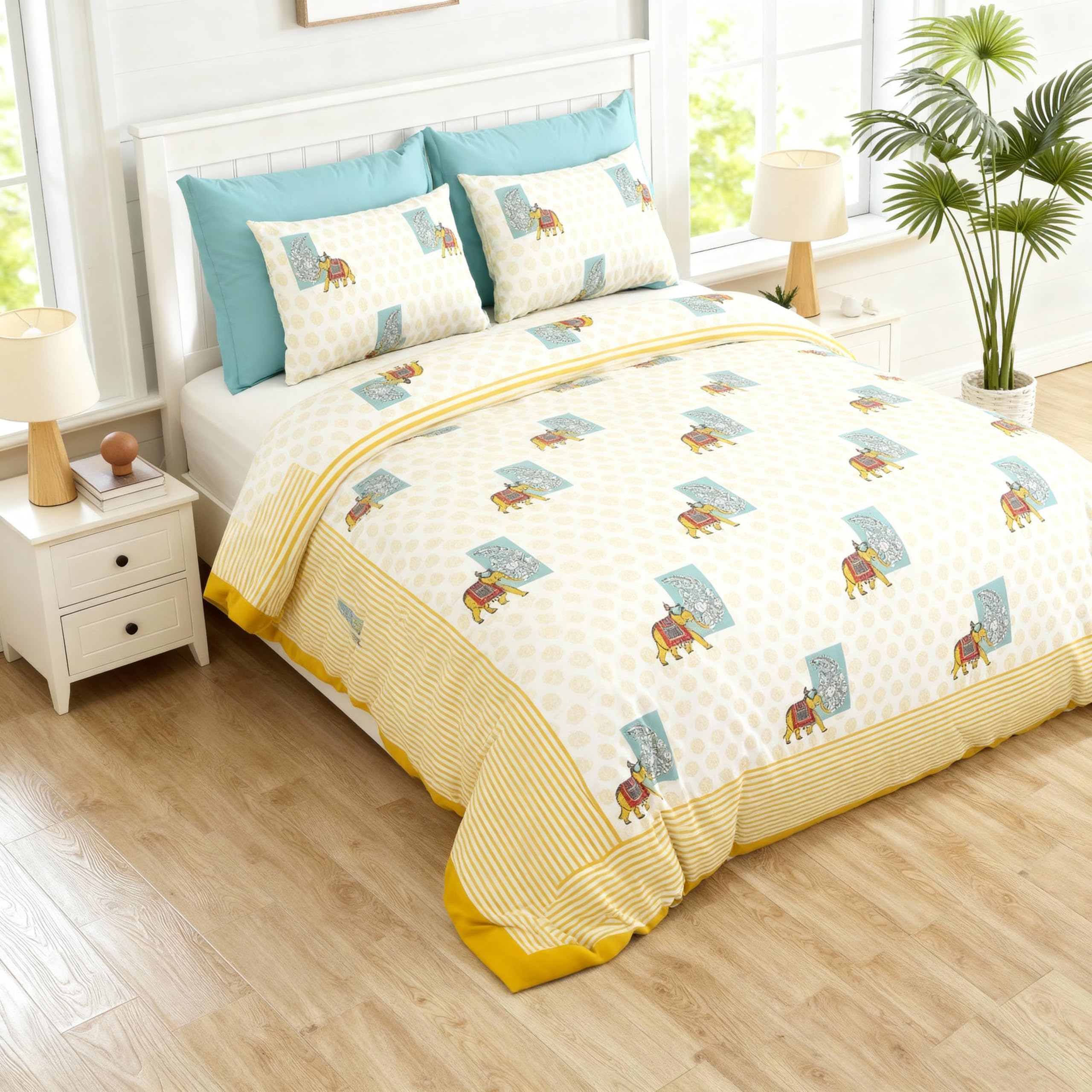 Loomweft | Bedsheets | Cotton | King | 108x108 inch | 100% cotton | Modern Jaipu