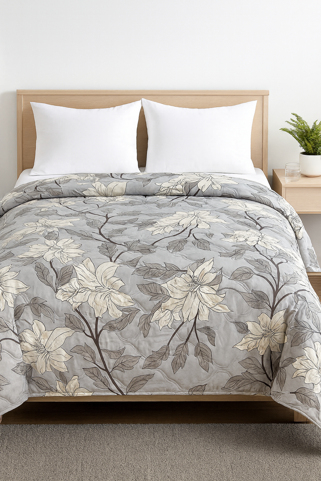 Premium Reversible Comforter | Soft, Lightweight & All-Season Quilt for Double | Warm Grey