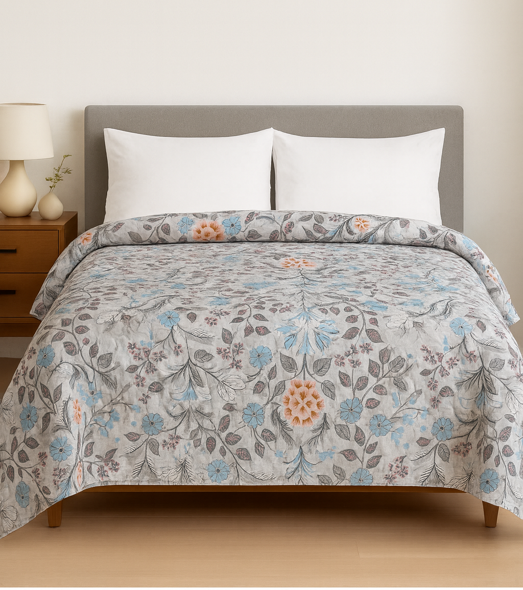 Premium Reversible Comforter | Soft, Lightweight & All-Season Quilt for Double | Warm Floral