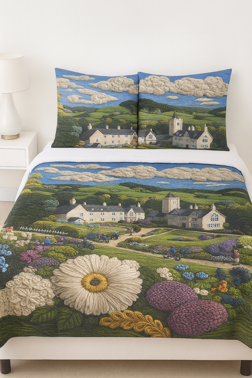 King Size Bed | 7D bedsheets | Glace Cotton | Scenary