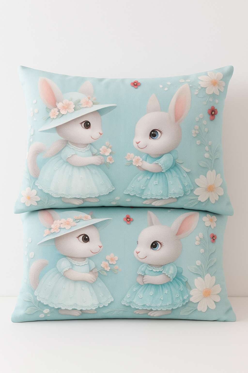 King Size Bed | 7D bedsheets | Glace Cotton | Squirrel (Green)