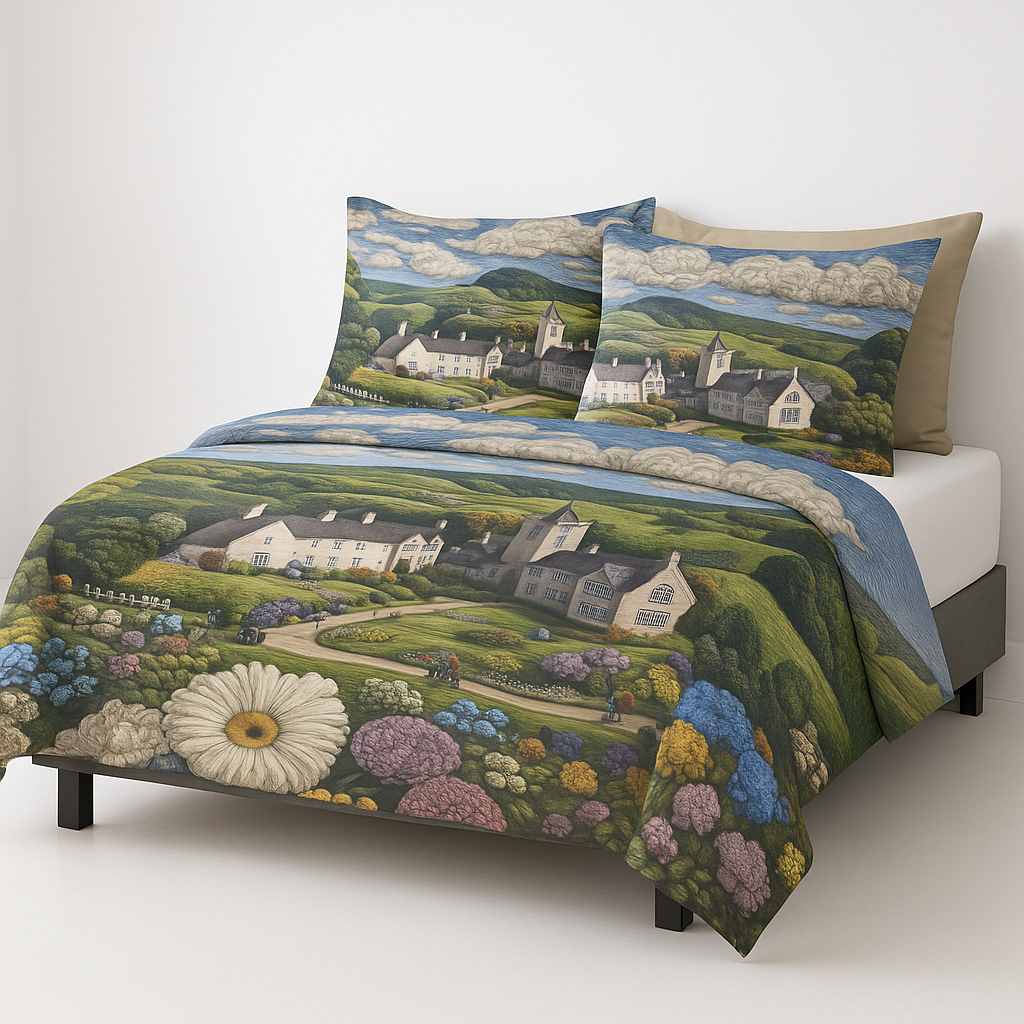 King Size Bed | 7D bedsheets | Glace Cotton | Scenary