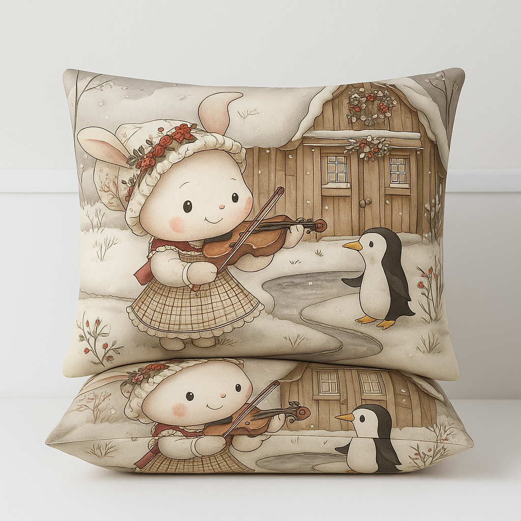 King Size Bed | 7D bedsheets | Glace Cotton | Snow Kitty