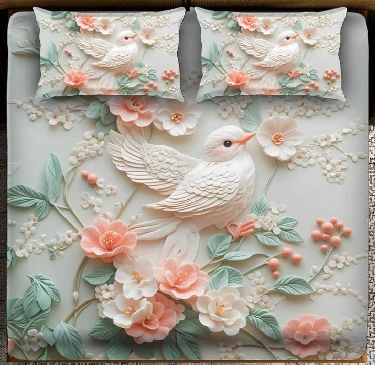 Double Bed | 7D bedsheets | Glace Cotton | Sparrow