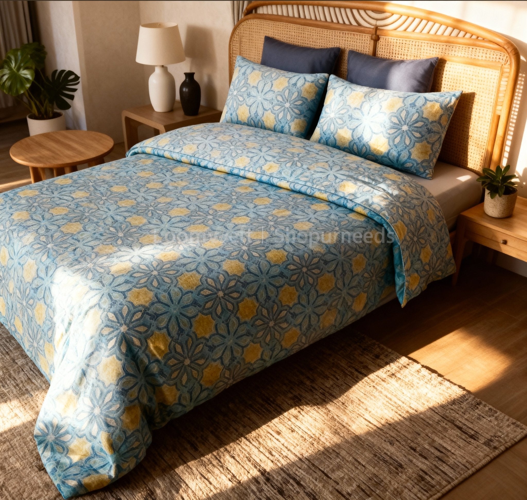 Loomweft | Bedsheet | Cotton | King | 108x108 inch | Free Shipping