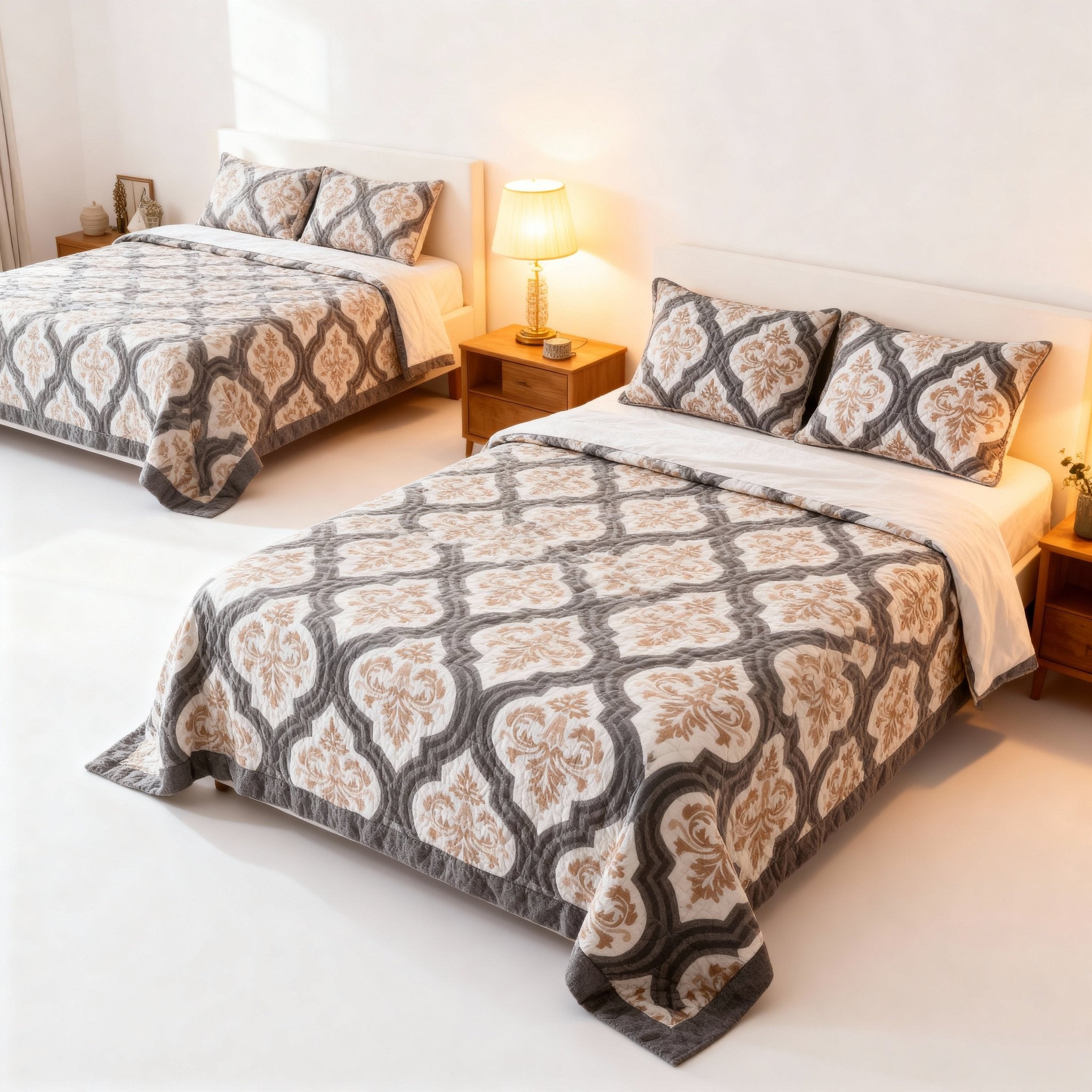 Double Bed | Quilted Pillows | Cotton - Shopurneeds