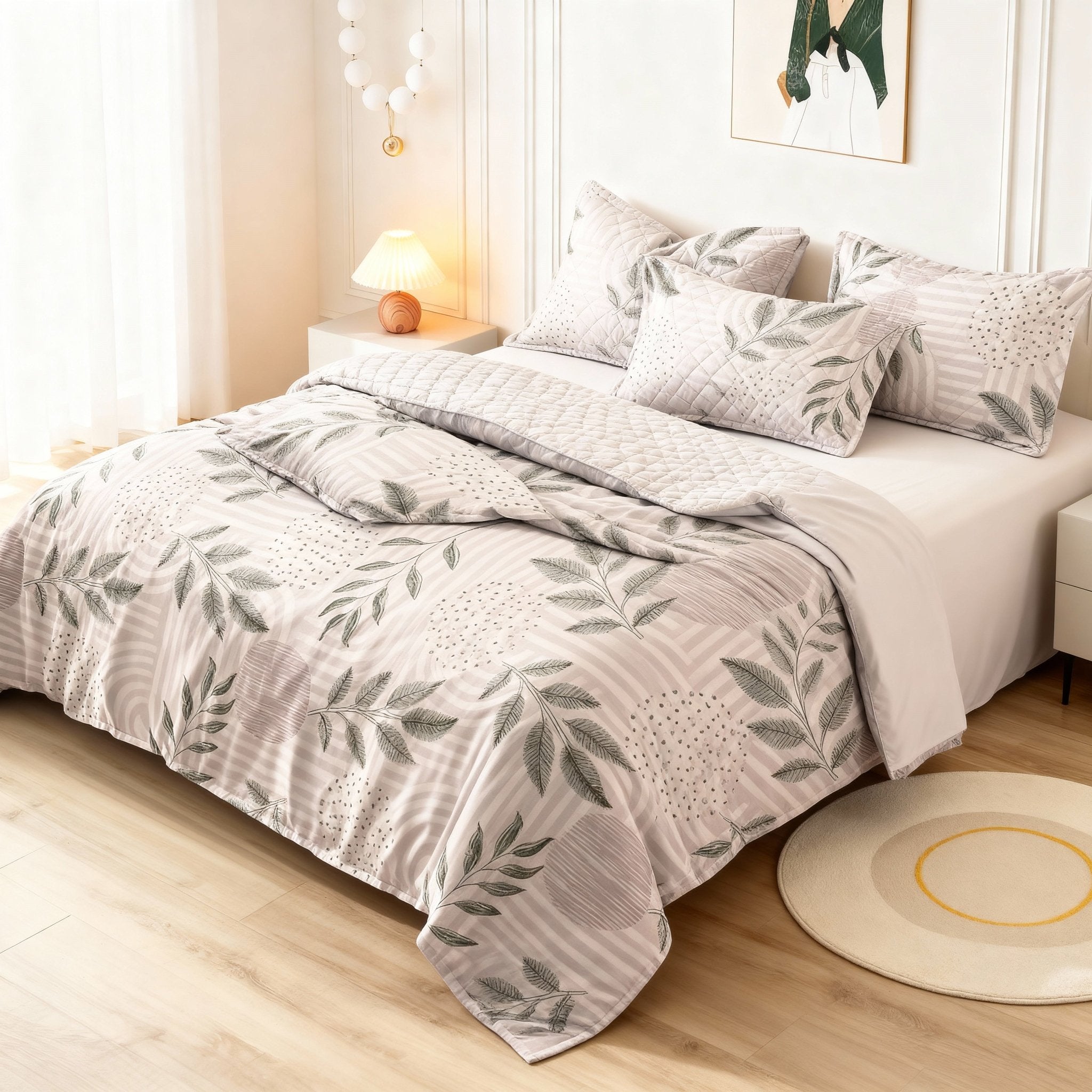 Double Bed | Quilted Pillows | Cotton - Shopurneeds