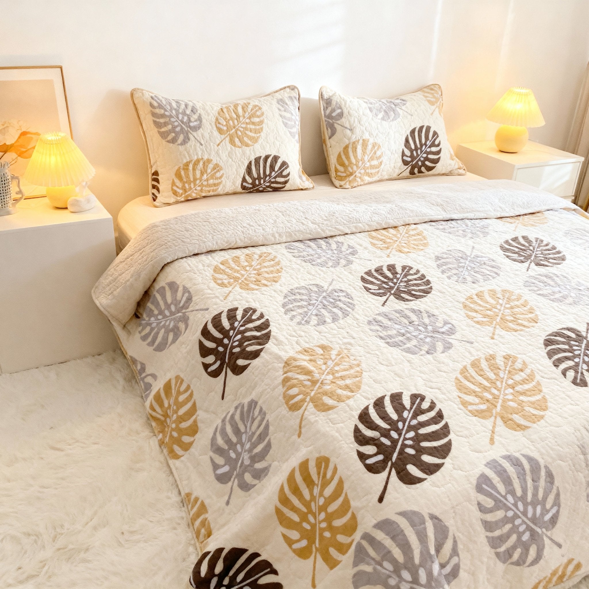 Double Bed | Quilted Pillows | Cotton - Shopurneeds