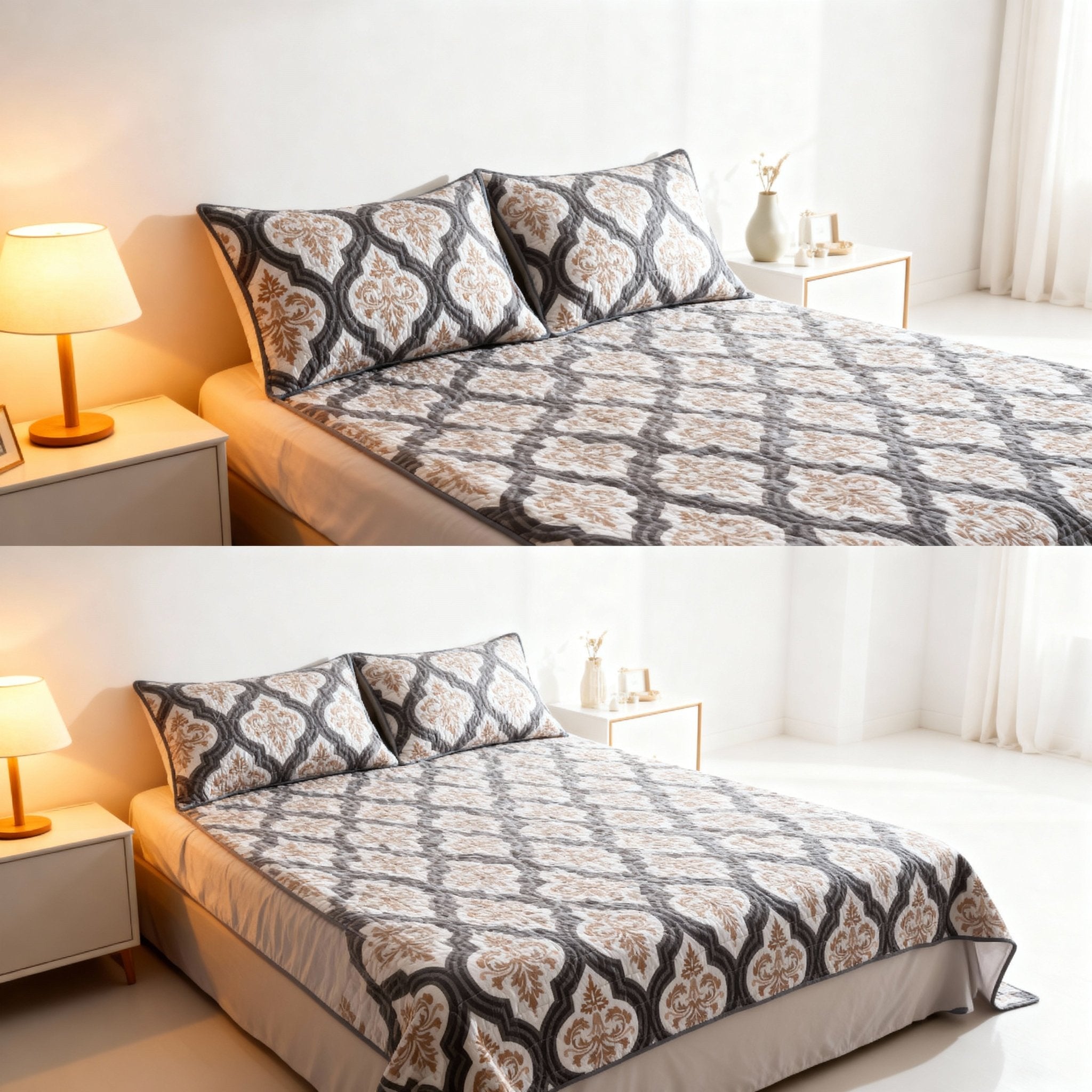 Double Bed | Quilted Pillows | Cotton - Shopurneeds