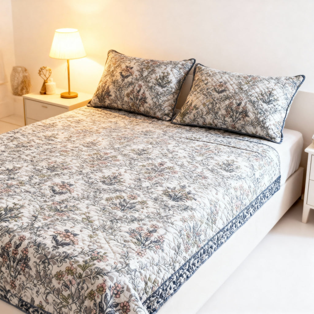 Double Bed | Quilted Pillows | Cotton - Shopurneeds
