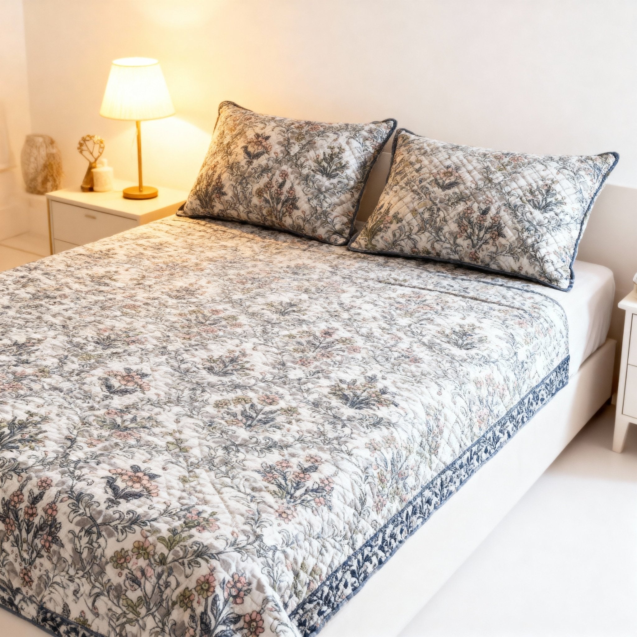 Double Bed | Quilted Pillows | Cotton - Shopurneeds