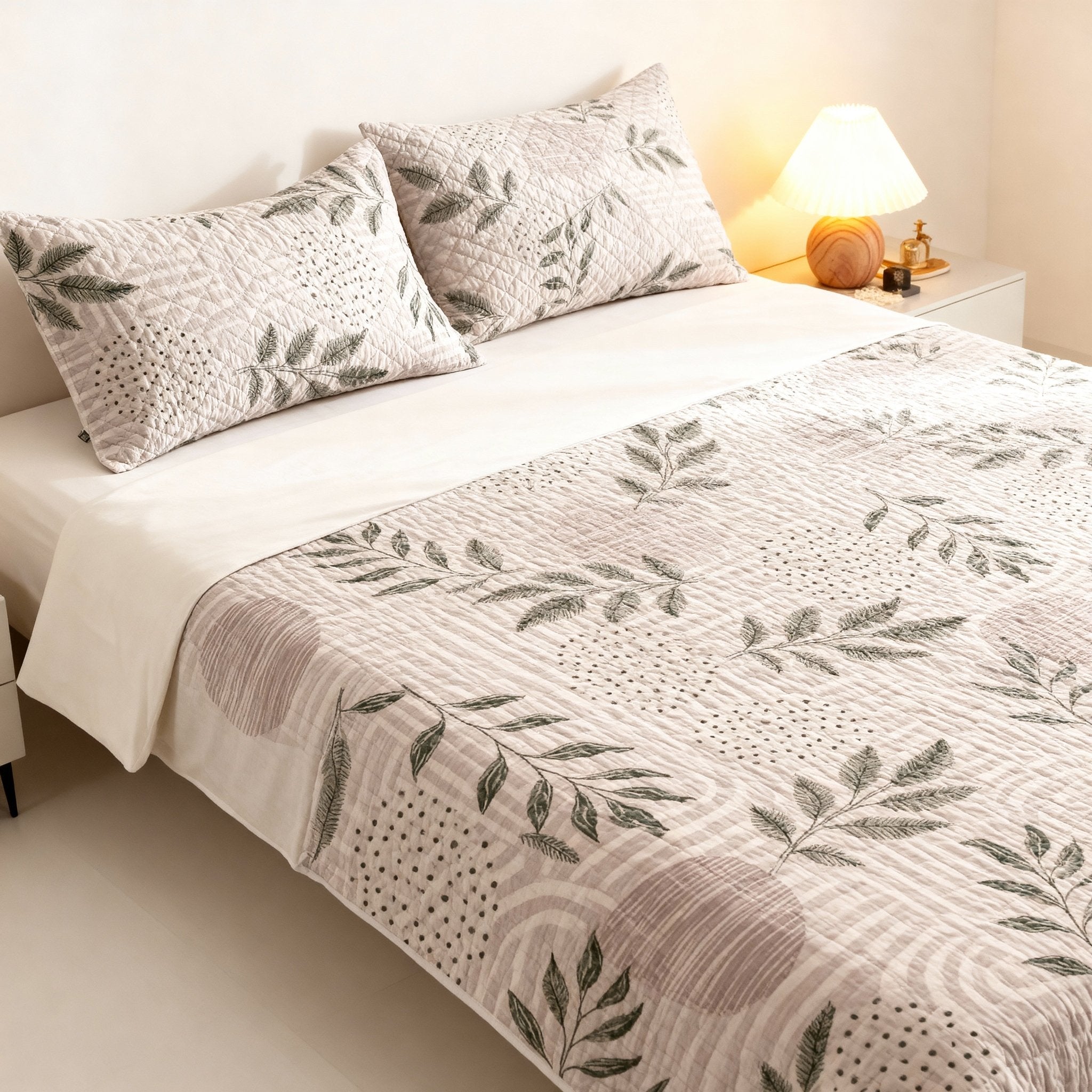 Double Bed | Quilted Pillows | Cotton - Shopurneeds