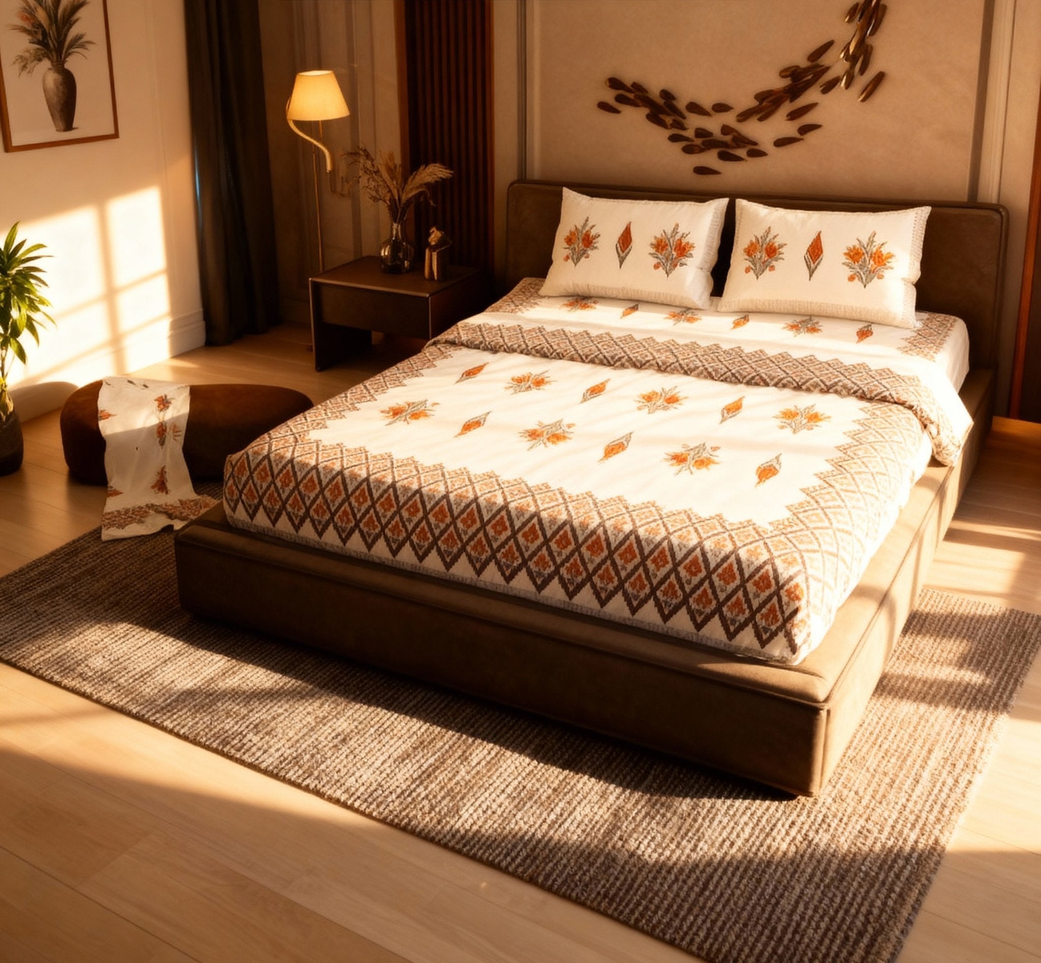 Loomweft | Bedsheet | Cotton | King | 108x108 inch | Free Shipping