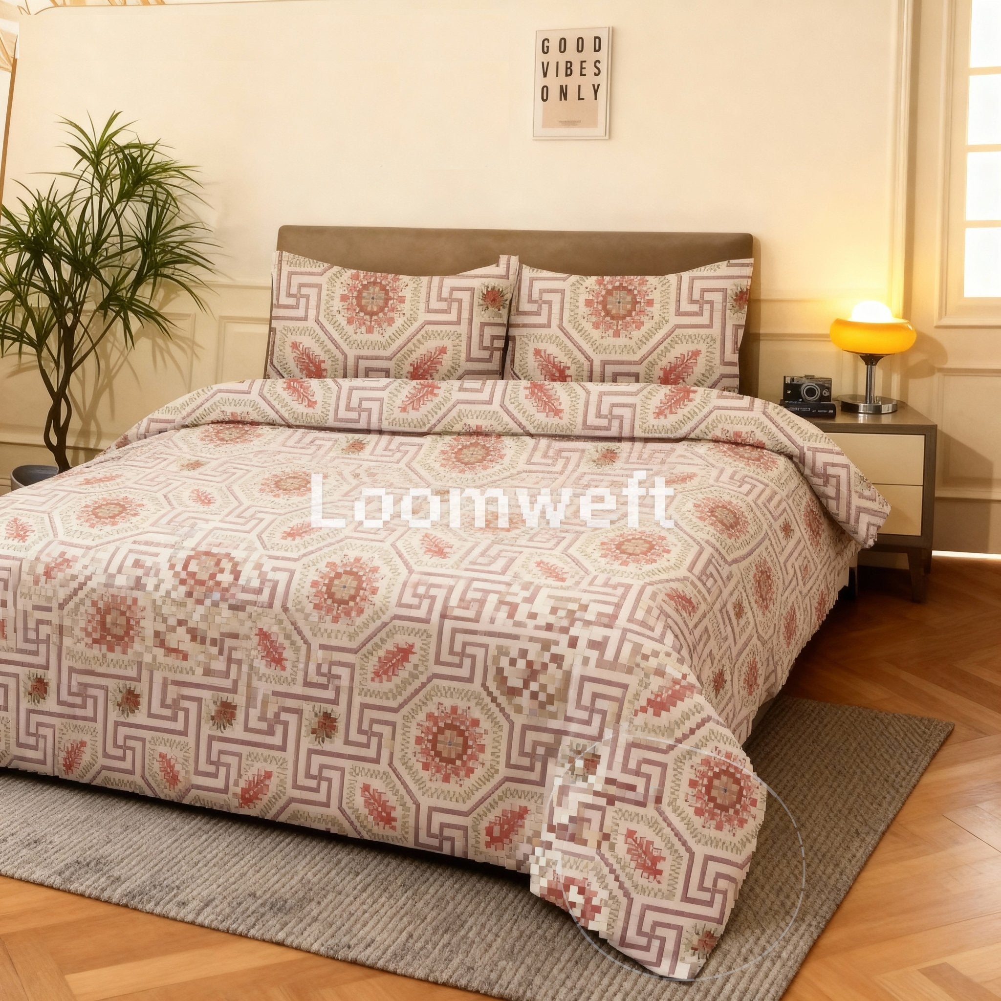Loomweft | Bedsheet | Cotton | King | 108x108 inch | Free Shipping