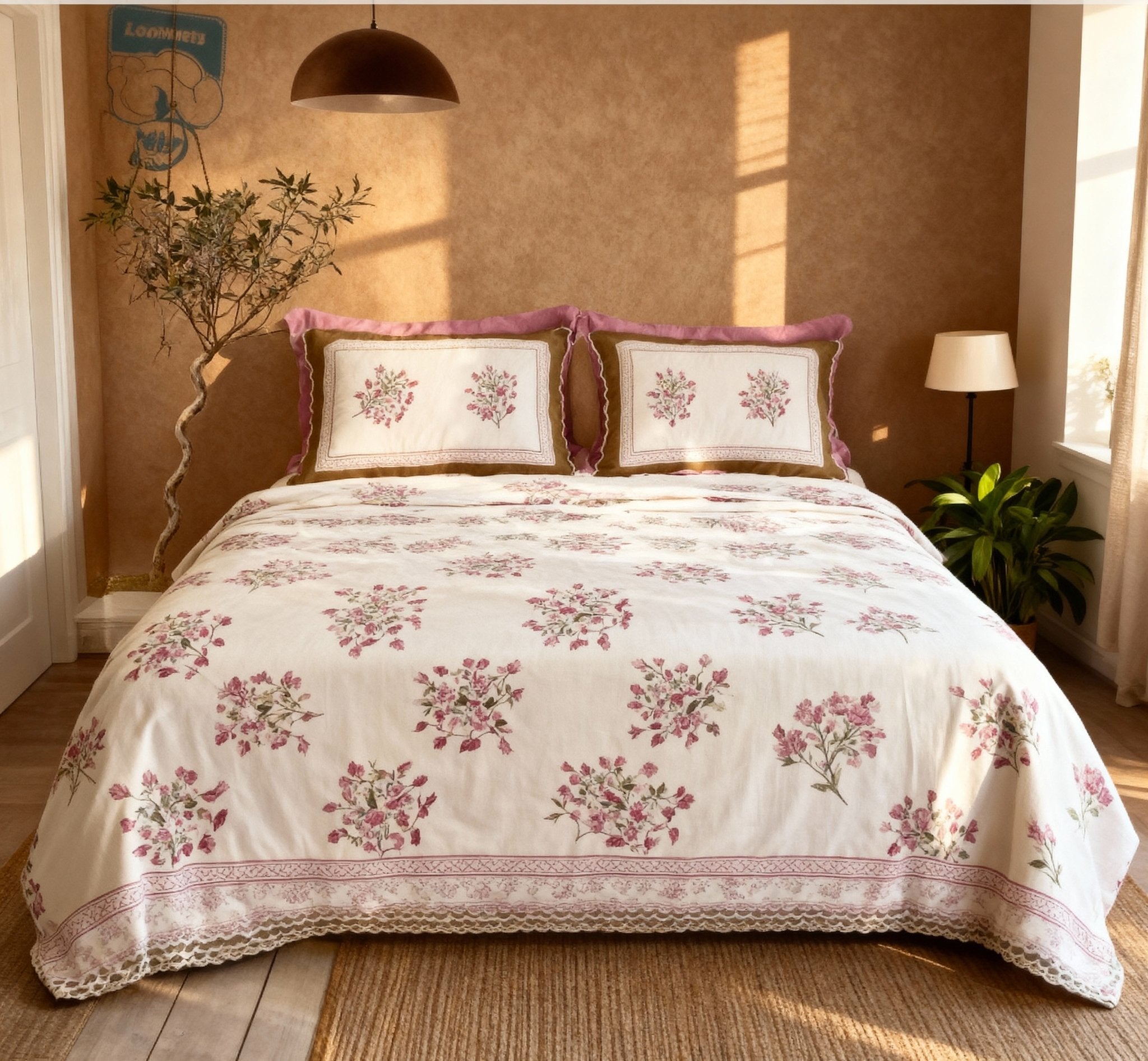Loomweft | Bedsheet | Cotton | King | 108x108 inch | Free Shipping