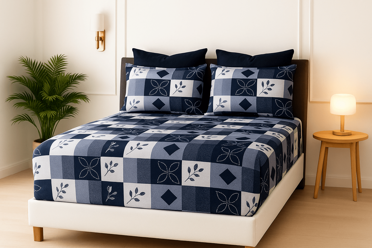 King Bed | Elastic Fitted | Cotton - Shopurneeds