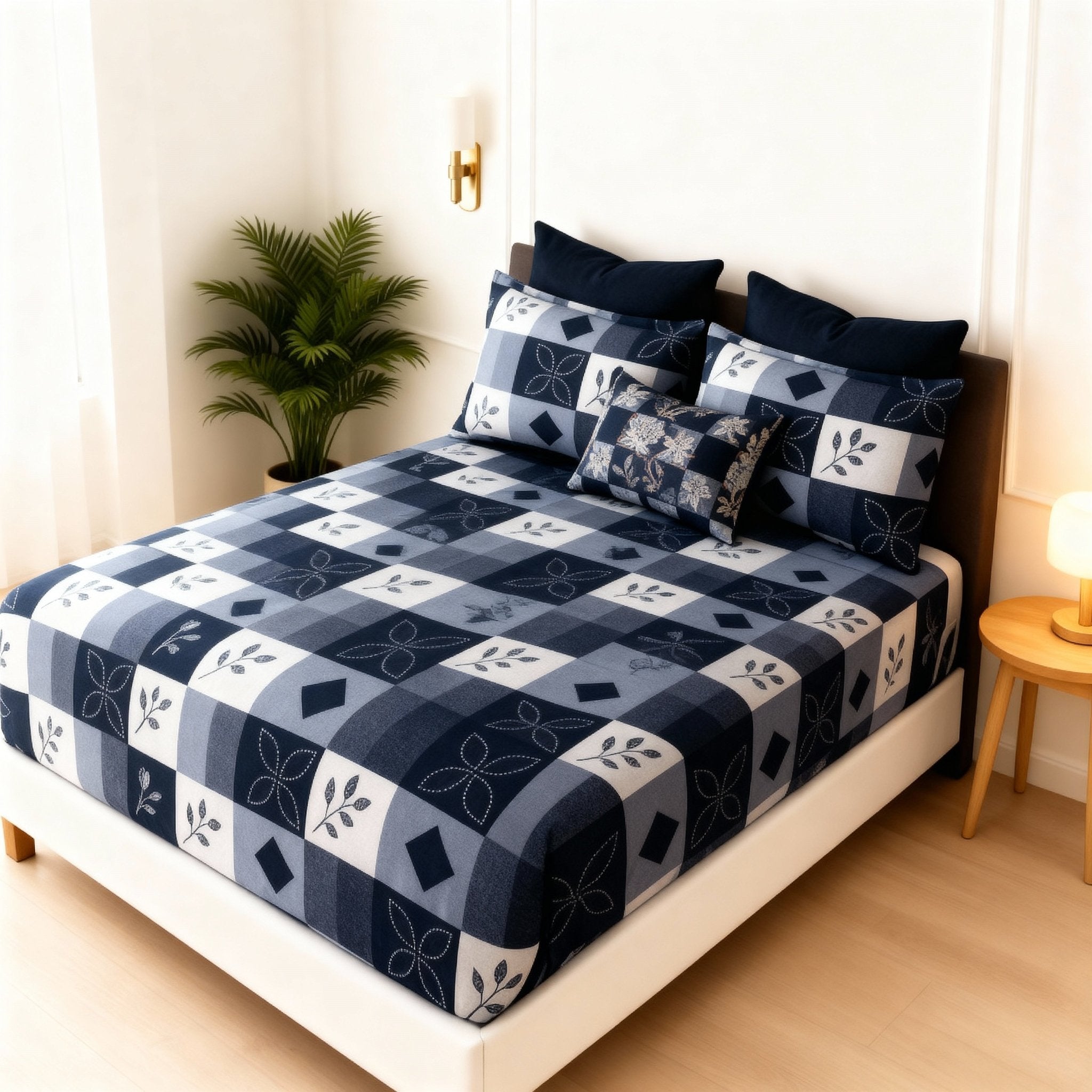 King Bed | Elastic Fitted | Cotton - Shopurneeds