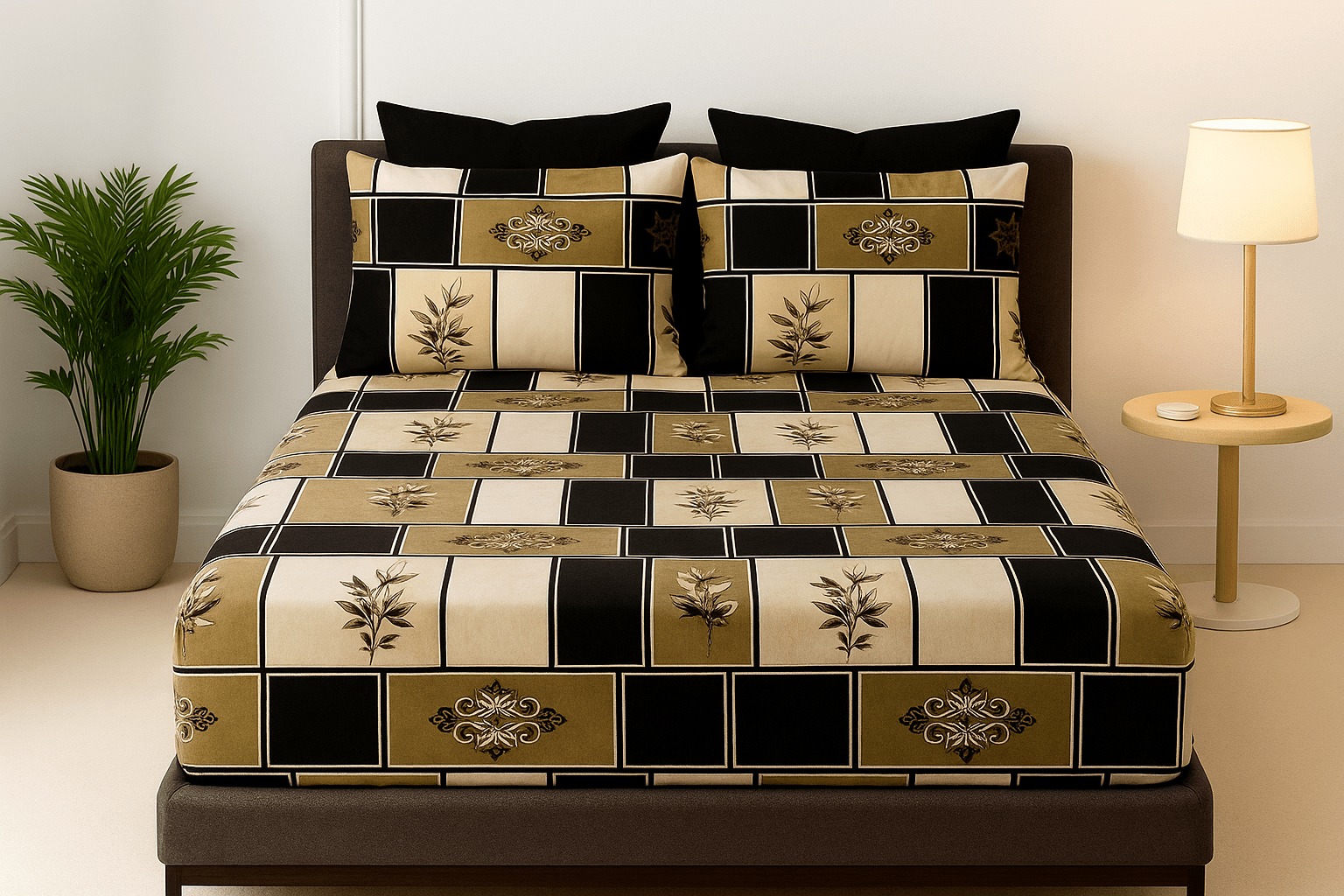 King Bed | Elastic Fitted | Cotton - Shopurneeds