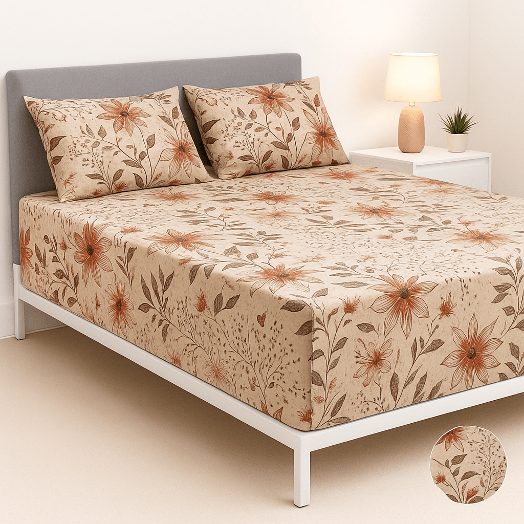 Loomweft | Bedsheet | Cotton | King | 108x108 inch | Free Shipping