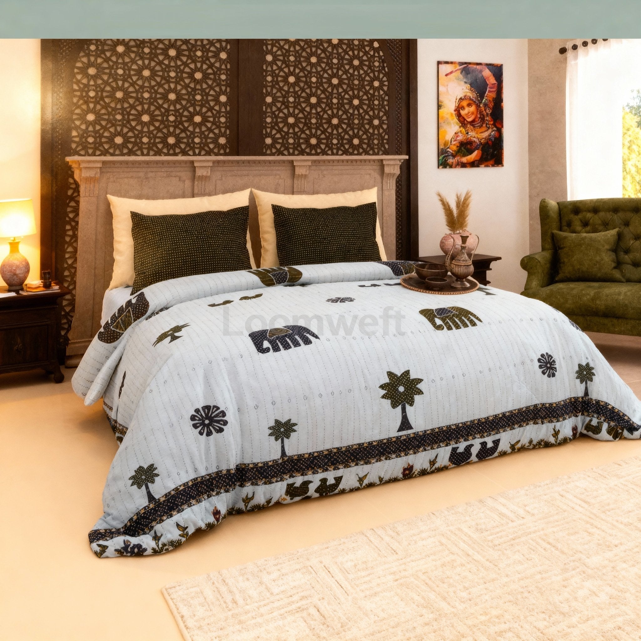 Loomweft | Bedsheet | Cotton | King | 108x108 inch | Free Shipping