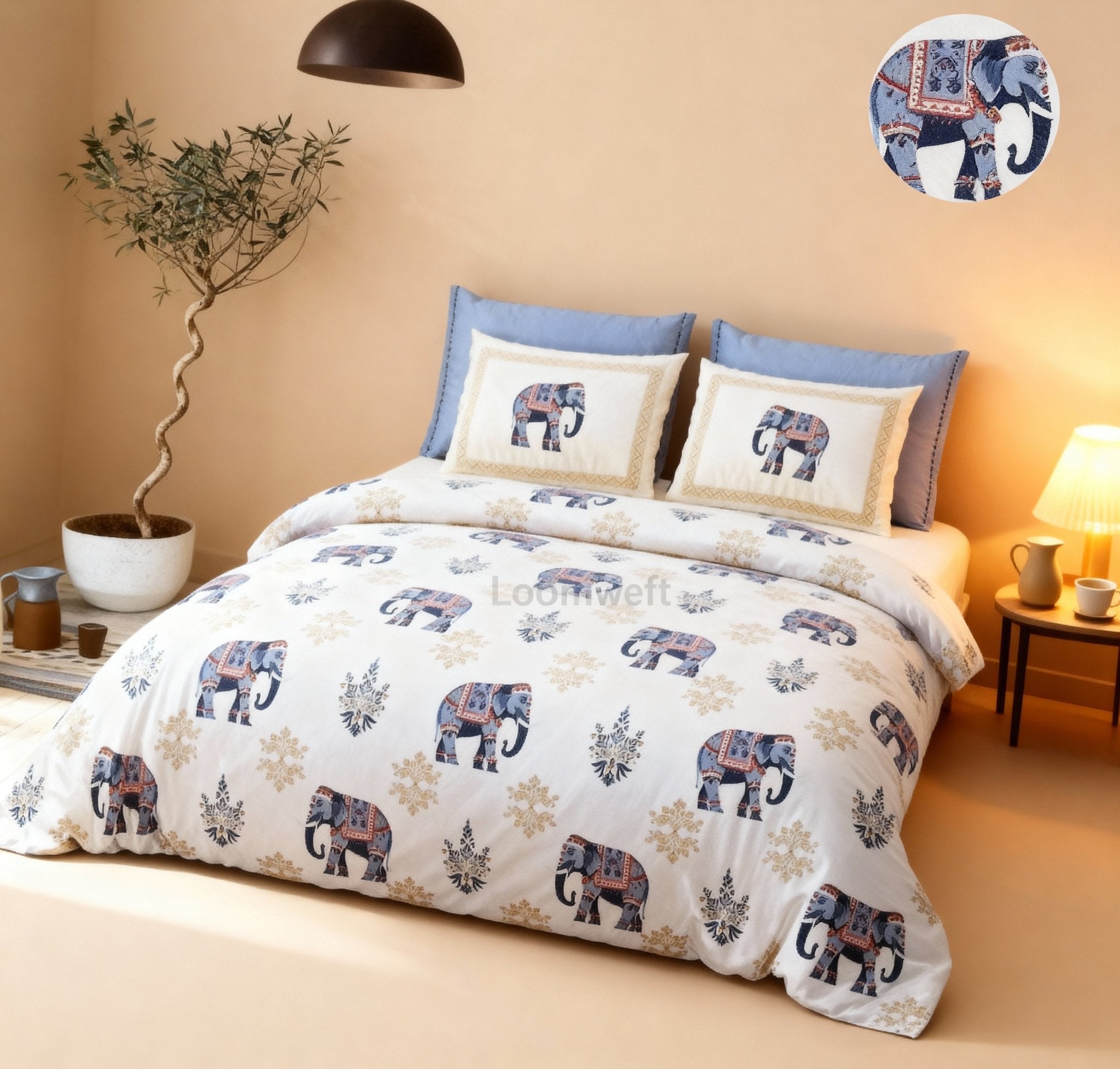 King Bed | Premium Cotton | Jaipuri prints - Shopurneeds