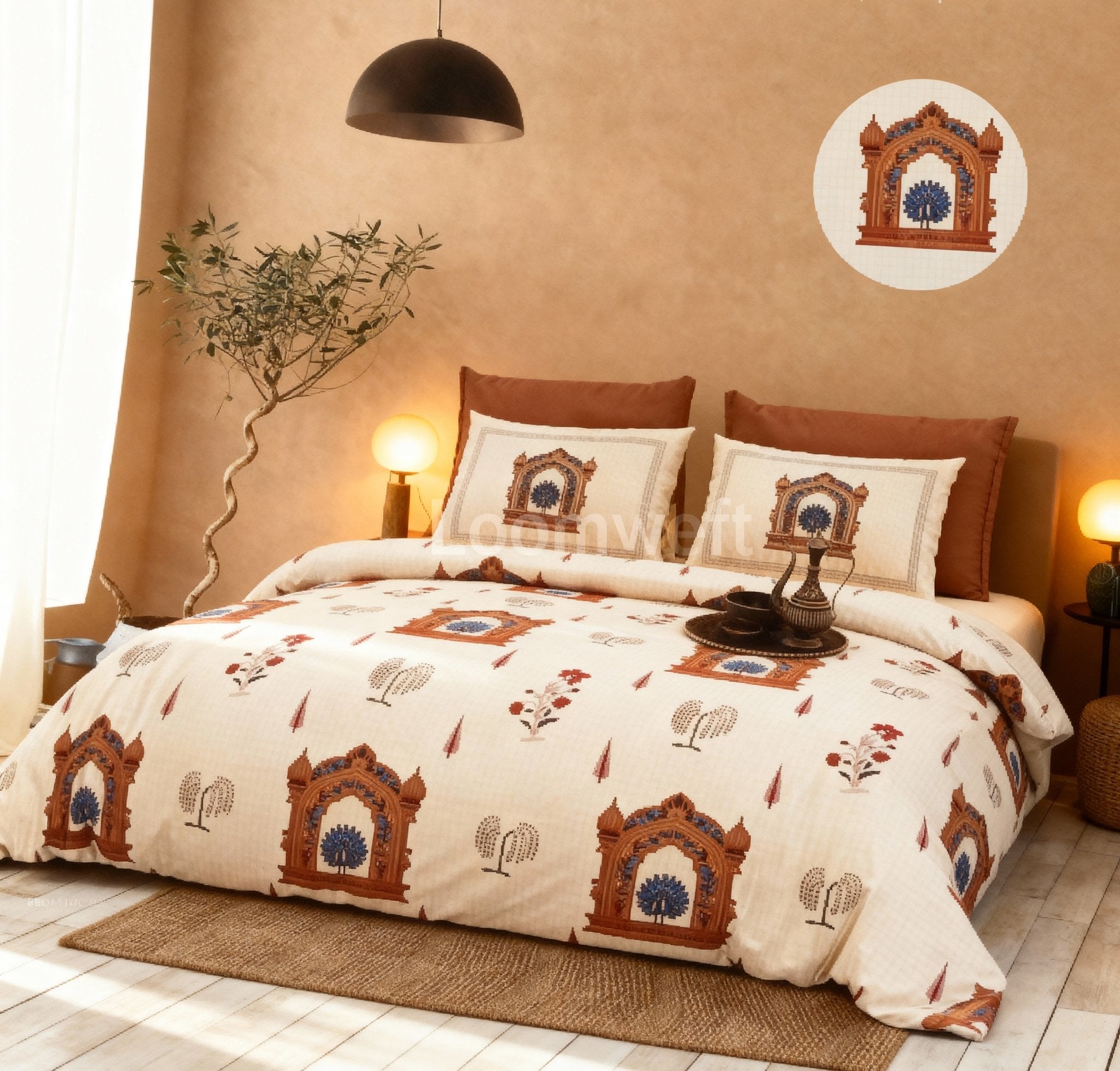 King Bed | Premium Cotton | Jaipuri prints - Shopurneeds
