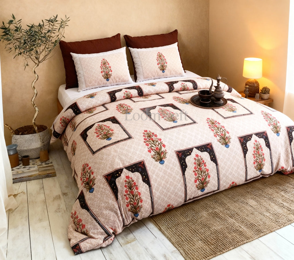 King Bed | Premium Cotton | Jaipuri prints - Shopurneeds