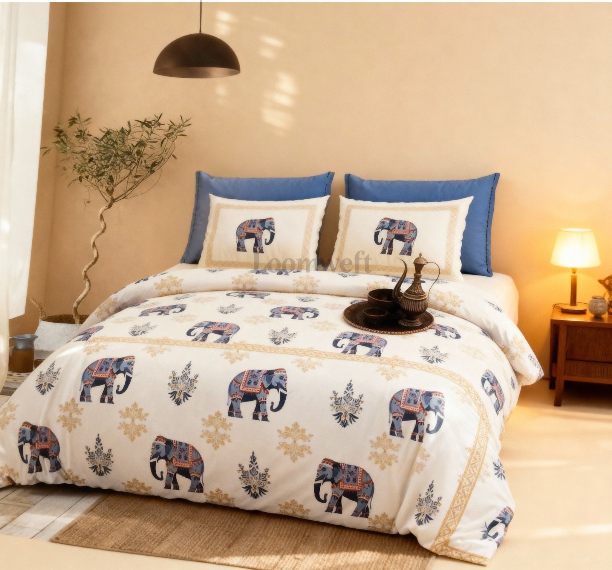 Loomweft | Bedsheet | Cotton | King | 108x108 inch | Free Shipping
