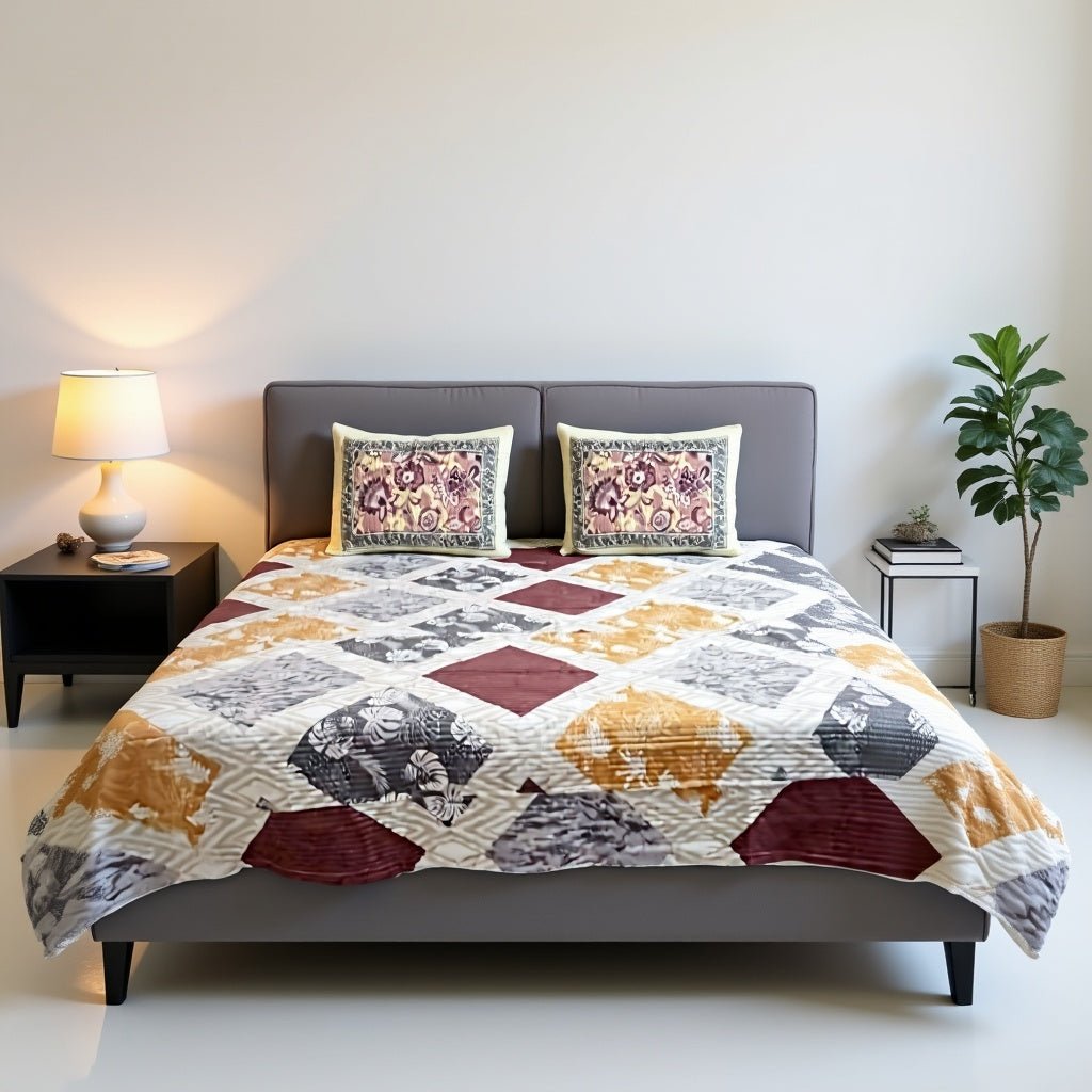 King Bed | Premium quality | Reversible | Bed Cover - Shopurneeds