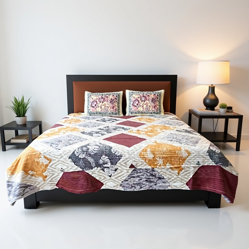 King Bed | Premium quality | Reversible | Bed Cover - Shopurneeds