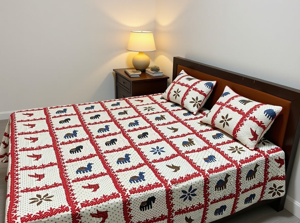 King Bed | Premium quality | Reversible | Bed Cover - Shopurneeds