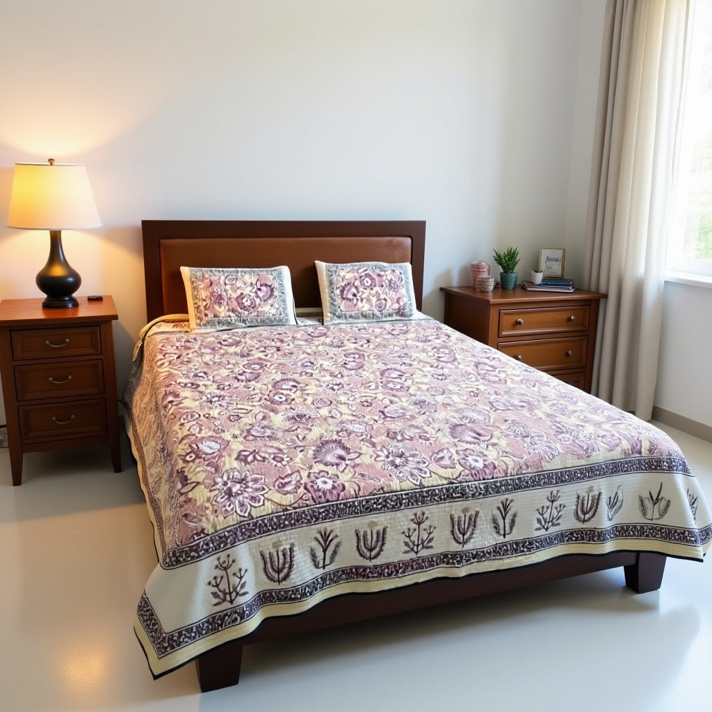 King Bed | Premium quality | Reversible | Bed Cover - Shopurneeds
