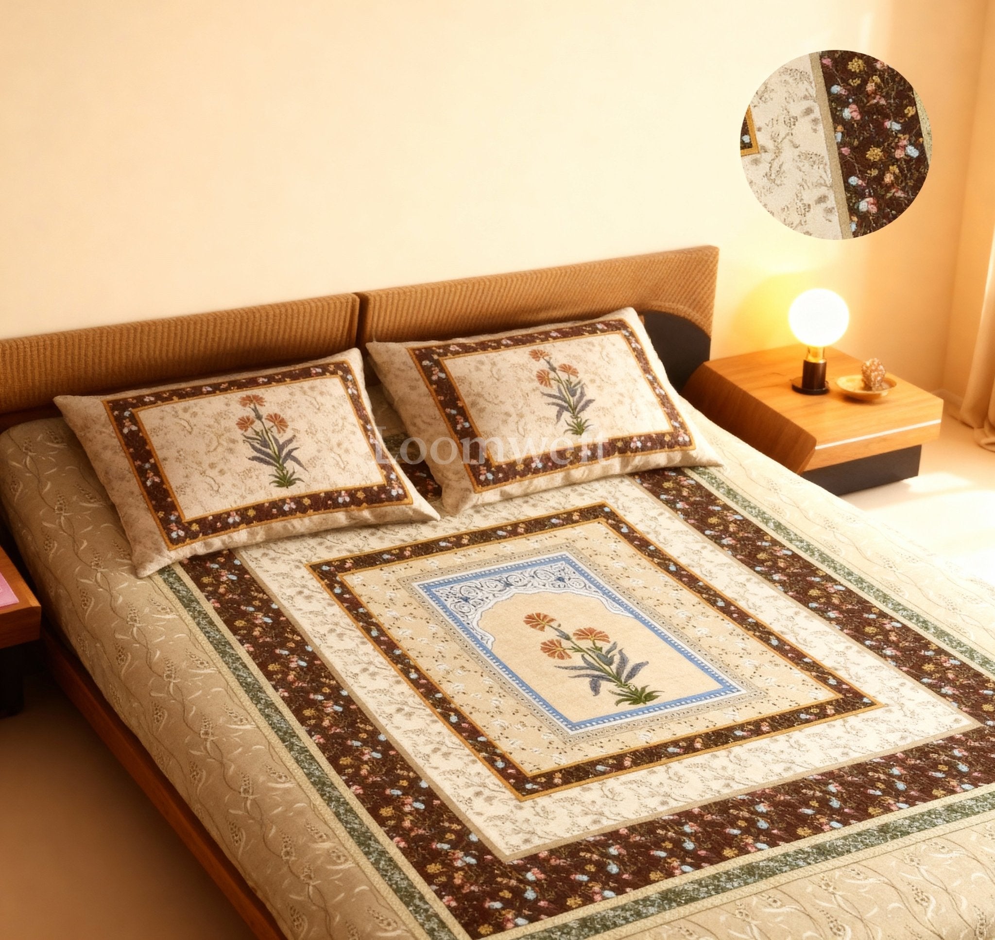 Loomweft | Bedsheet | Cotton | King | 108x108 inch | Free Shipping